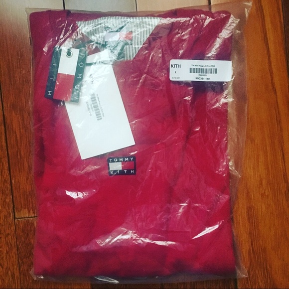 tommy hilfiger red long sleeve shirt